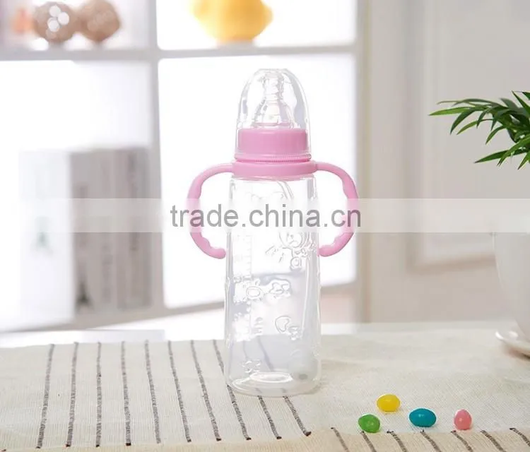 Food standard silicon baby bottle with handle