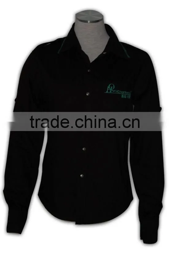 100% Cotton Design china made hot sale black women designer dress shirts