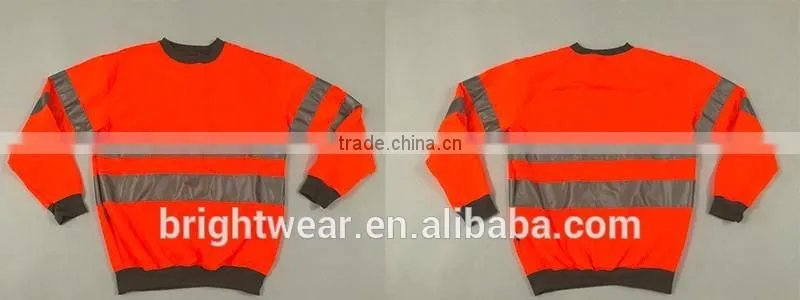 100% polyester inner brush fleece hi vis sweatshirt meet EN ISO20471