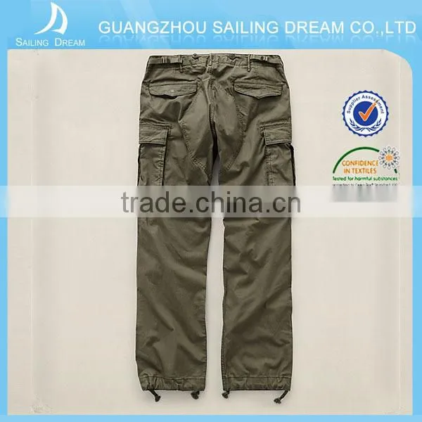 Best price pure cotton heavy washed military style cargo pants