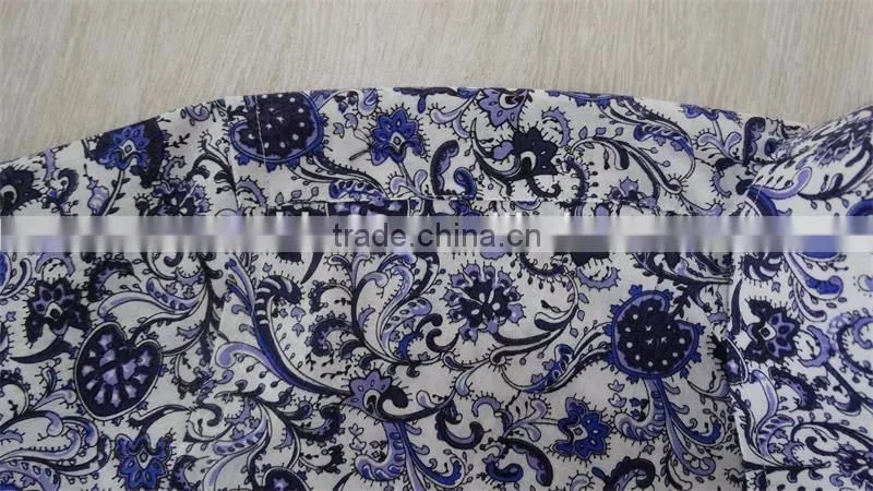 100% cotton material new pattern printing custom Hawaiian shirts for men 2017