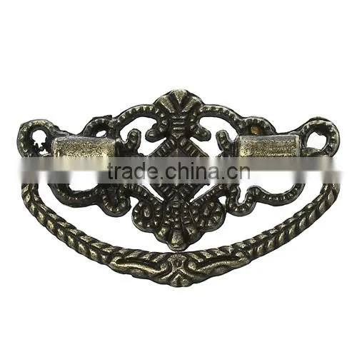 Antique Bronze Hollow Irregular Jewelry Wooden Box Pull Handle Knobs 48.0mmx24.0mm