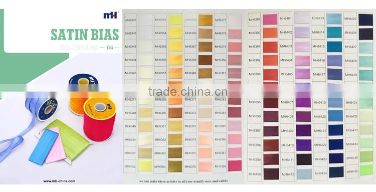 High Quality 5/8 100% Polyester Satin Bias Binding Tape for Sale