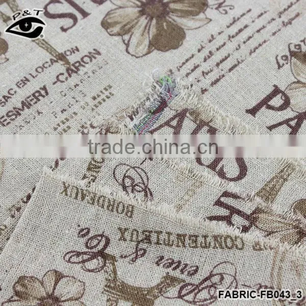 Linen Fabric The Eiffel Tower printed Fabric textile Fabric printing Paris