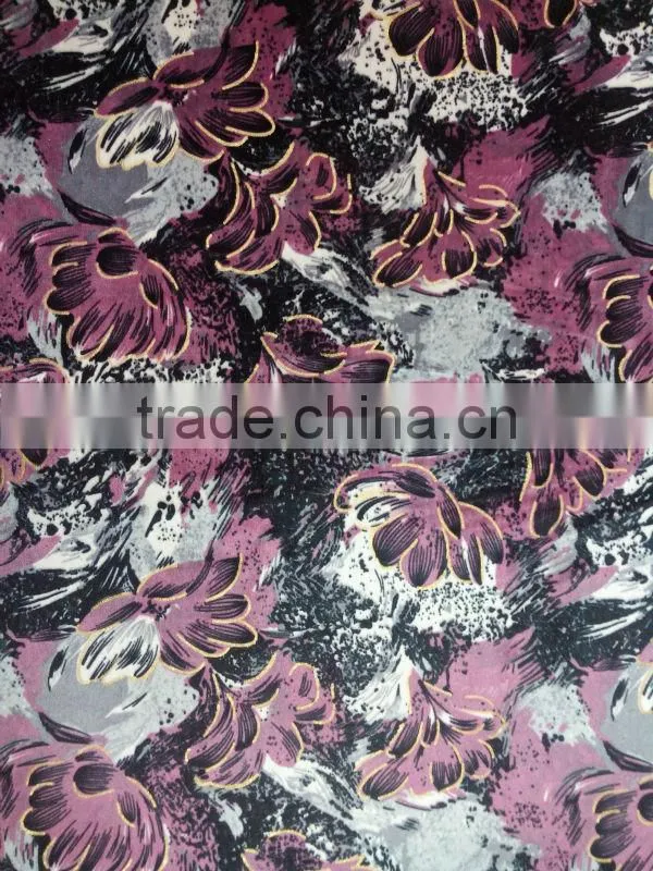 New design,100 polyester velvet curtain fabric,black yellow flower pattern fabric
