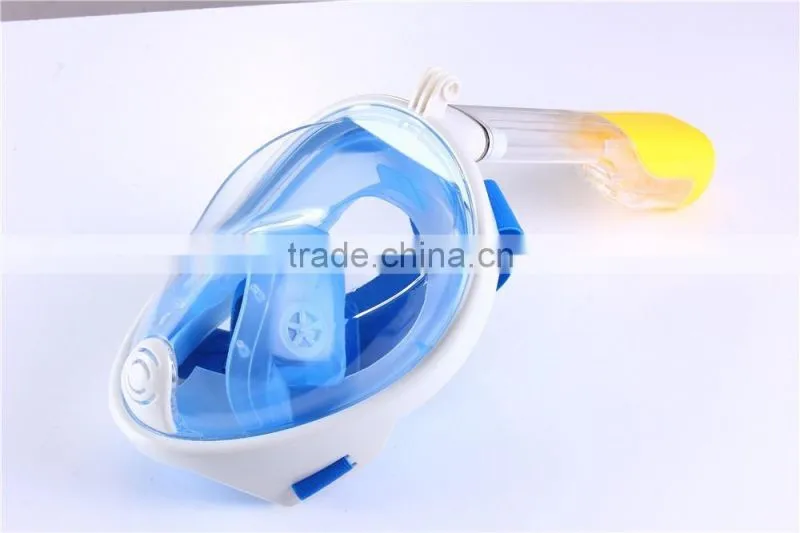 High quality silicone full face diving mask 180 degree snorkel mask snorkel for mask with Gopro mount