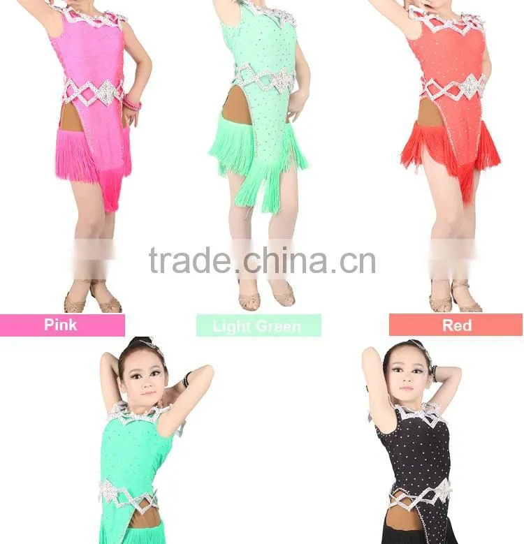 2017 Fringed Girls Child Ballroom Latin Dance Costumes For Kids