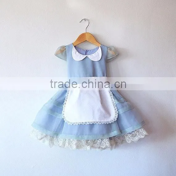 latest girls design long sleeve ruffle girls boutique dress