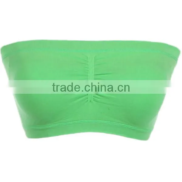 Seamless Spandex Layering PADDED BRA BANDEAU Crop Tube Top Strapless ONE SIZE-2
