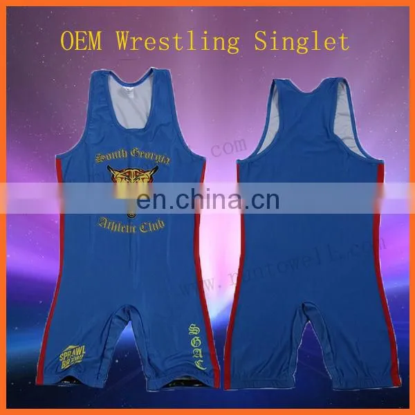 2013 Newest design Men's Sublimation Wrestling Singlets Wholesale/sublimated wrestling singlets/custom wrestling singlets