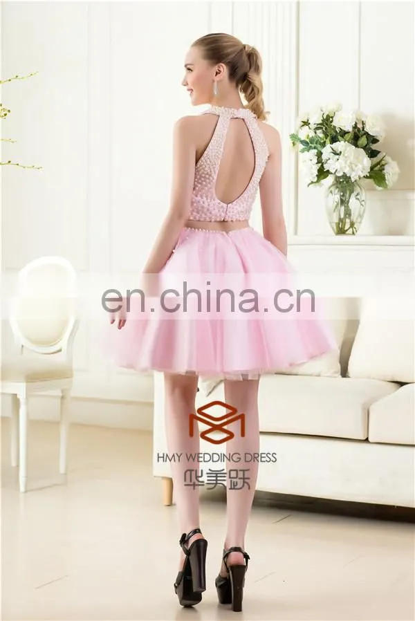 Short Free Prom Girls Dresses HMY-CDA022 Two Pieces Sexy Young Girl Short Cocktail Dress Party Dress