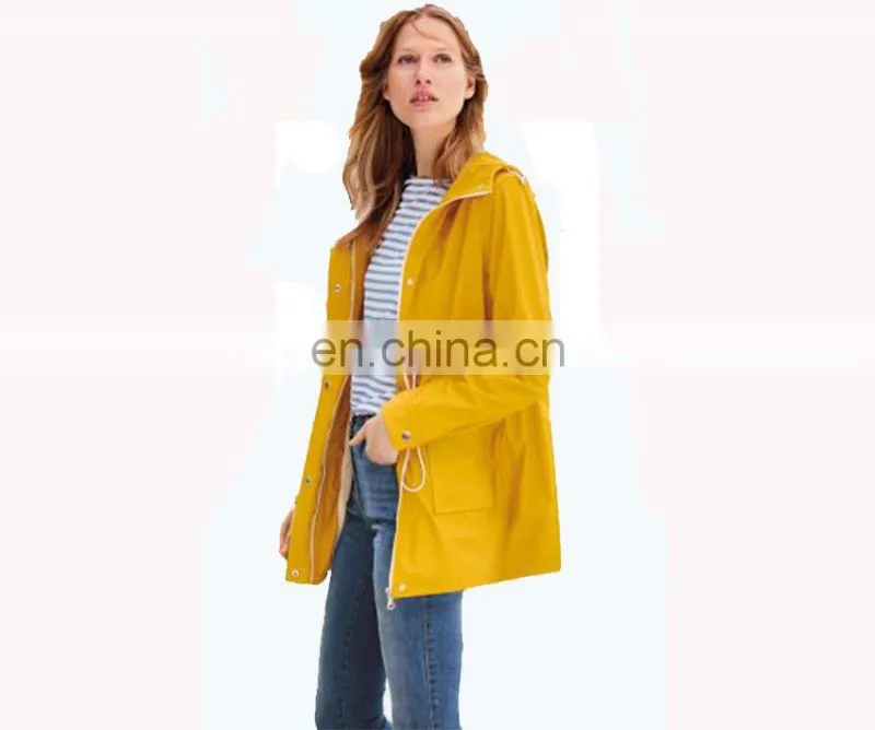 Women's Winter Outwear Yellow Color Ladies Warm Parka Hooded Jacket Coat
