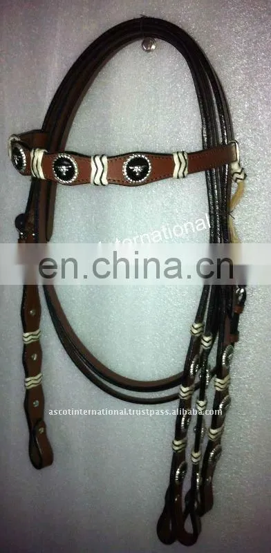 Rawhide Knotting Concho Headstall