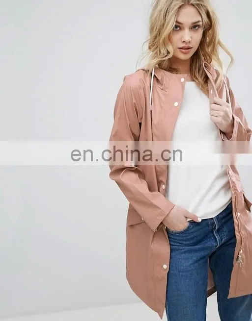OEM wholesale 2017 Lady long dust coat fashion women's trench coat