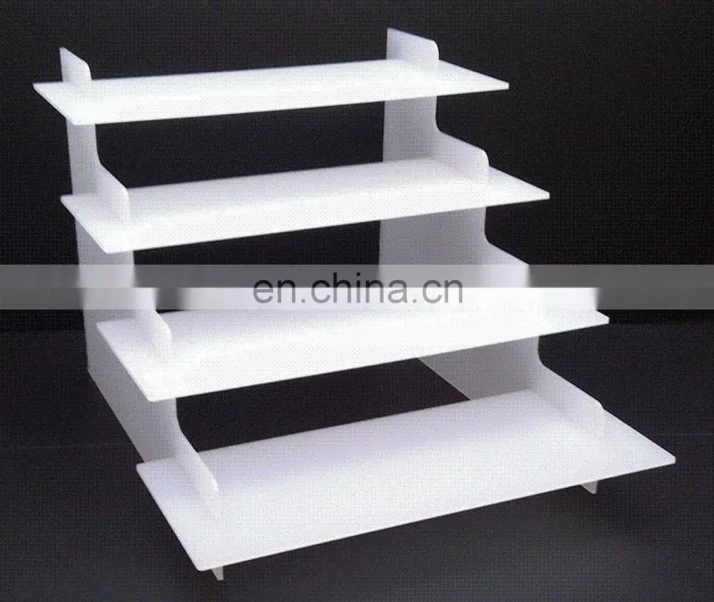 4 step white or clear acrylic display stand