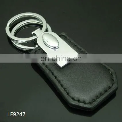 Custom PU leather keychain with printing your logo metal keyring