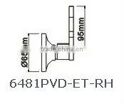 6481PVD-ET :ANSI Grade 3 Tubular Lever Door Lock with Brass cylinder