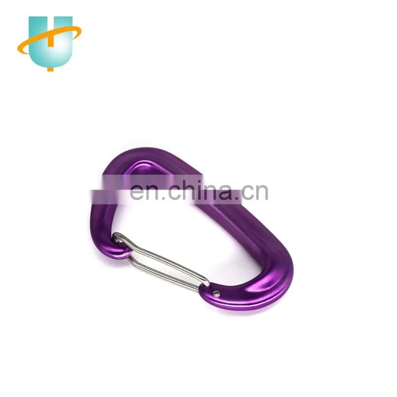 Colorful 59mm D shape aluminum carabiner clip keychain climbing rock climbing carabiner for camping hiking outdoor
