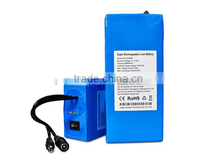 cctv lithium battery with 2000cycles 12v lithium ion battery pack for cctv camera, led strip battery pack 12v