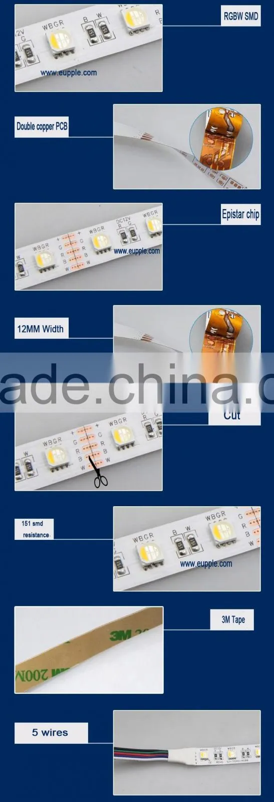 DMX led strip Waterproof strip led light 12v/24v SMD5630 2835 RGB/ RGBW LED Strip