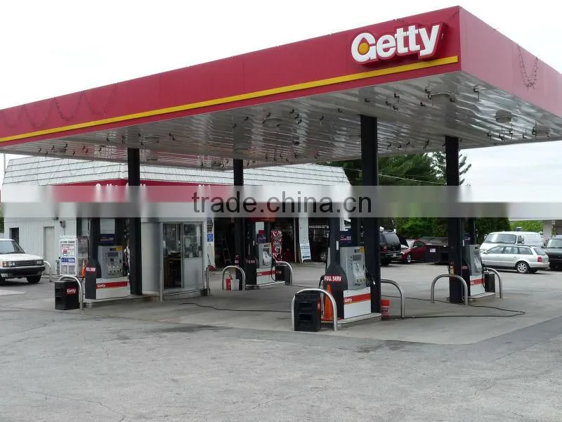 Prefabricated Steel Structure Roof Construction Gas Filling Station