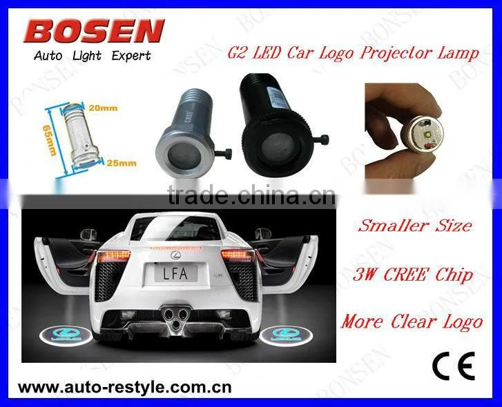 2013 hotest led car logo door light ghost shadow light wireless, non drilling