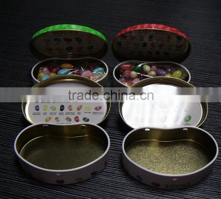 small food grade hinged lid candy tin box
