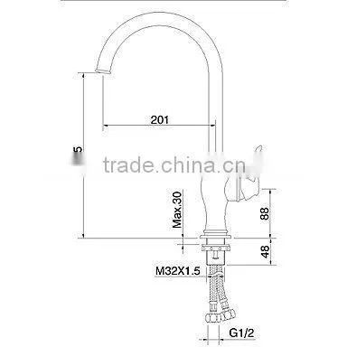 Single Lever Economic Black Kitchen Faucet in China