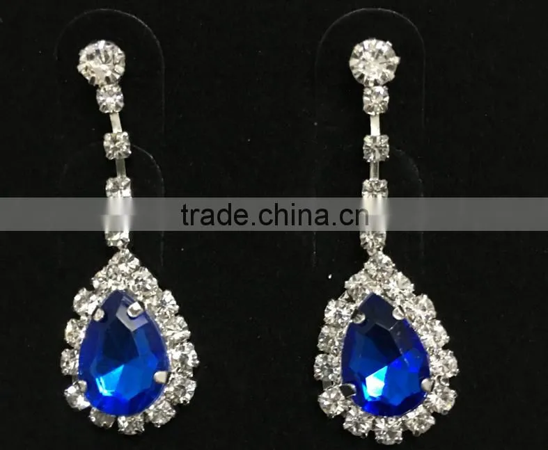Custom wedding favor crystal sapphire necklace earring set