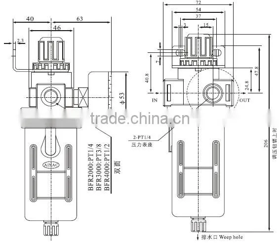 Airtac Type Air treatment unit AFR/BFR pressure regulator filter