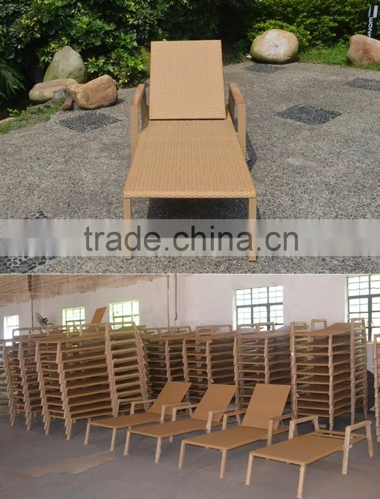 Wicker Teak Handrails With Wheels Rattan Product Modern Outdoor Lounge Chair