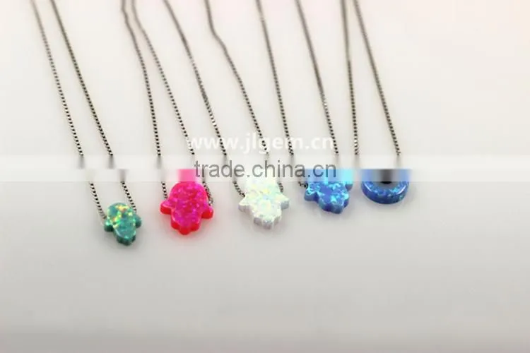 Synthetic S925 Silver 18K Chain Sea Star Opal Necklace With High Quality for dresses jewelry