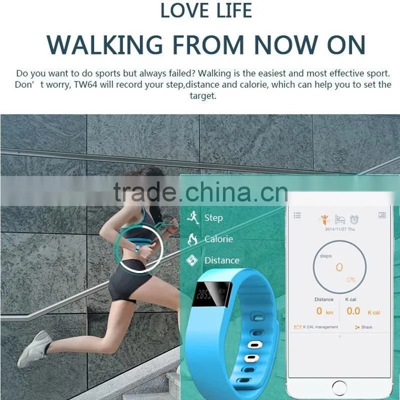 TW64 Bluethooth Fitness Tracker Activity Tracker Bracelet