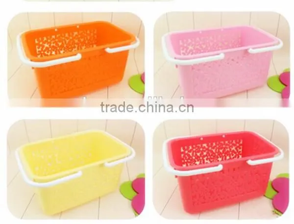 Easy handle Supermarket Plastic Shopping Basket