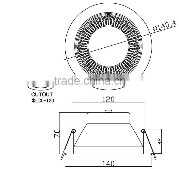 COB LED light 4inch 14W COB dimmable LED down light 850lm