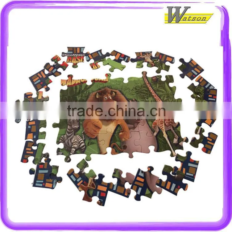 Fashionable Cartoon Africa Lion and Boy ElephantGiraffe Girl Hippo Lion Panda Running 48 PCS Jigsaw Puzzle