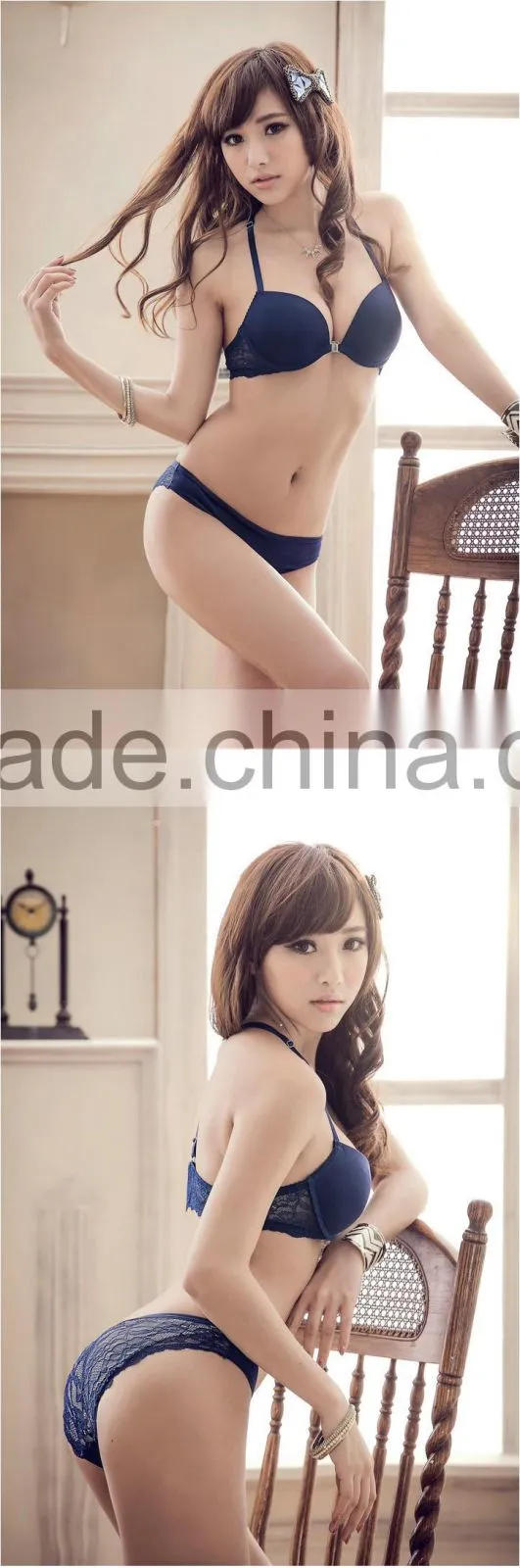 2016 Hot sale ladies sexy panty and bra sets in purple