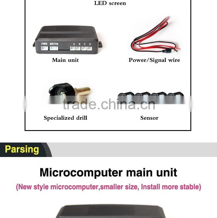 Hot selling high quality ABS material led parking sensor suits for the low and high temperature