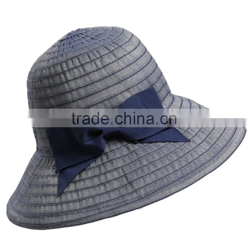 Summer Stitching Sun Hat China wholesale Custom Floppy Lady Hat