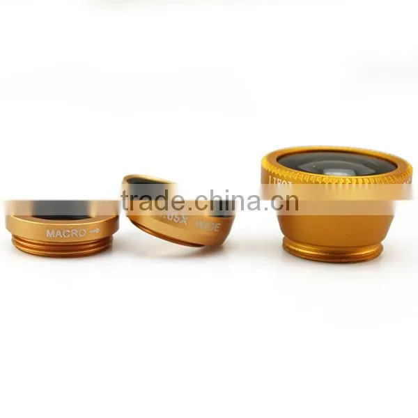 3 in1 0.65 X Wide Angle Macro 180degree Fisheye Lens for Mobile Phone Tablet Camera