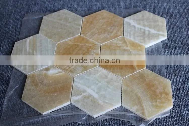Triple inspection system guarantees good quality honey onyx china mosaic tiles