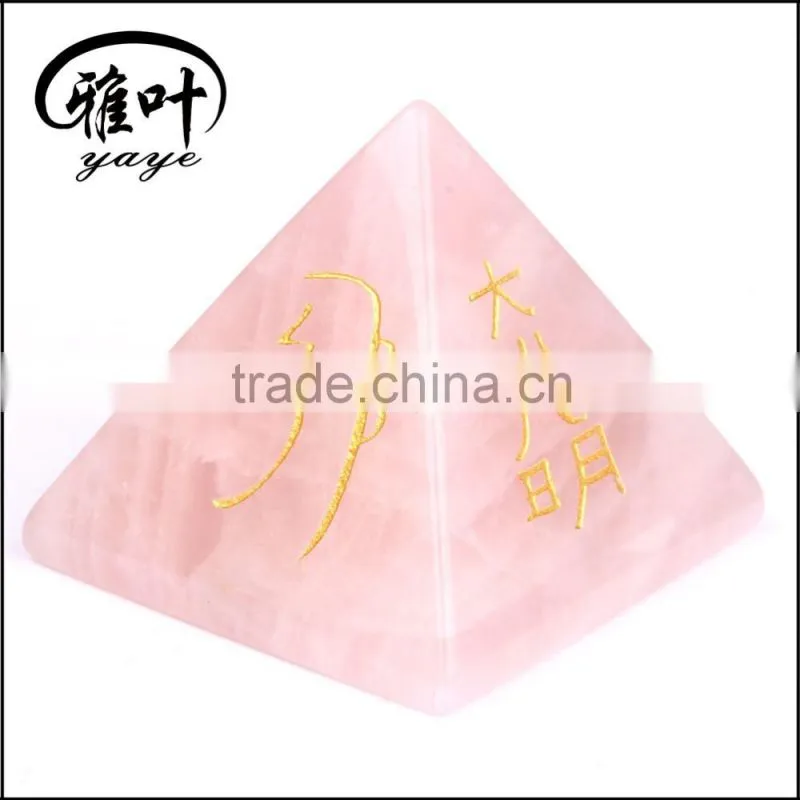 Wholesale fengshui crystal pyramid reiki chakra healing rose quartz pyramids