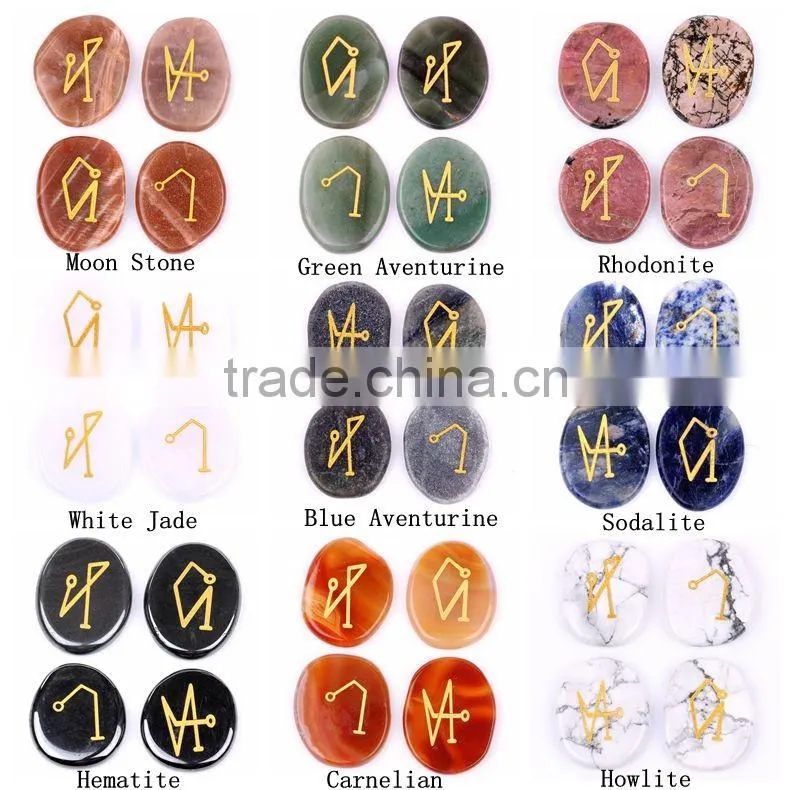 Wholesale Crystal Healing Pocket Stone Lapis Lazuli Engraved Reiki Palm Stones