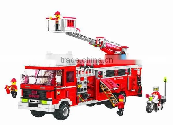 2014 DIY intelligence fire fighter series plastic brain toys blocks