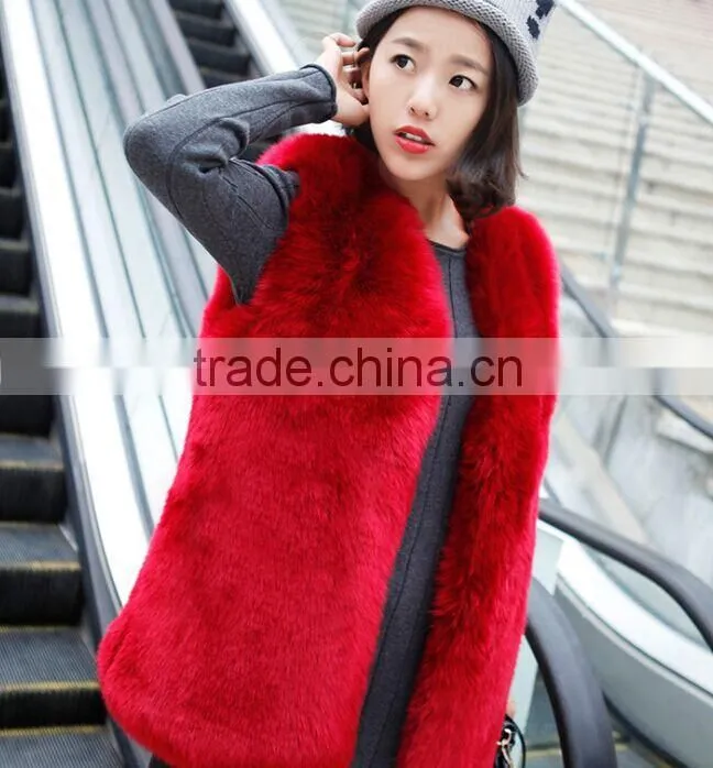QYQX-001 High quality blue fox fur vest