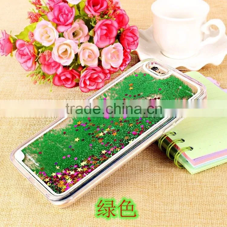 Glitter Bling Stars Liquid Novelty Colourful Tpu Phone Case For apple iphone 6 6s plus