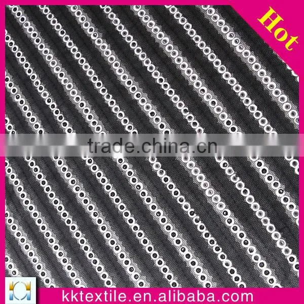 Hot sale polyester mesh with line design beaded embroidery patterns for dresses