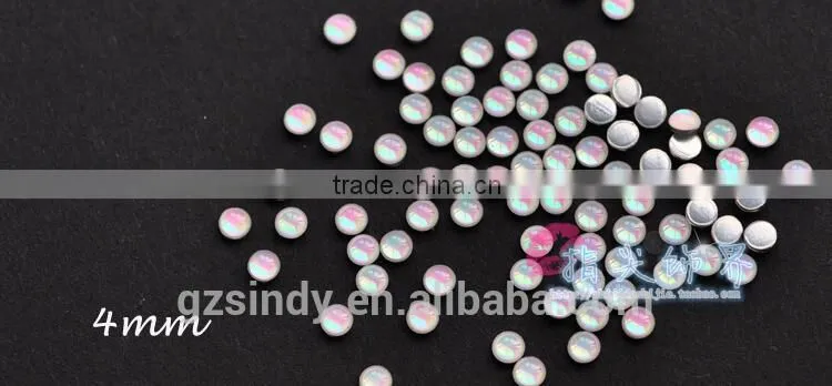 Korean Style Flat Back Glass Resin Stone Opal Decorative Stones ZX:SZ574