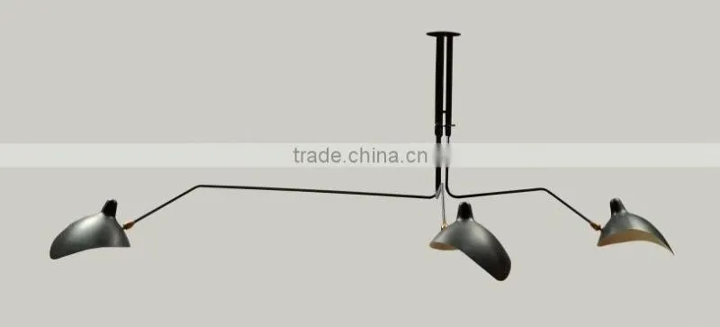 Replica Serge Mouille Three Curved Arms Ceiling Lamp Chandelier