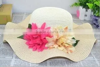 Women Flower Straw Hat,Sun Beach Summer Hats For Ladies